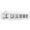 Outsunny Outdoor Carport Canopy Heavy Duty Party/Wedding Tent with Removable Protective Sidewalls & Versatile Uses 32' x 16' Large - White