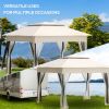 Outsunny 11' x 11' Pop Up Gazebo with Removable Zipper Netting, 2-Tier Soft Top and Storage Bag for Patio, Beige