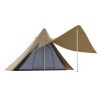 Outsunny Teepee Tent, Easy Set-Up Camping Tent with Porch Area, Floor and Carry Bag, for 2-3 Person Outdoor Backpacking Camping Hiking, Coffee