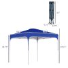 Outsunny 8' x 8' Pop Up Canopy with Adjustable Height, Foldable Gazebo Tent with Carry Bag, Wheels and 4 Leg Weight Bags for Outdoor, Royal Blue