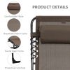 Outsunny Reclining Lounge Chair, Portable Sun Lounger, Folding Camping Cot, with Adjustable Backrest and Removable Pillow, for Patio, Garden, Beach