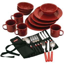 COLEMAN 24PC SPECKLED ENAMELWARE COOK SET