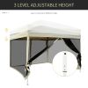 Outsunny 10' x 10' Pop Up Canopy Tent with Breathable Mesh Sidewalls, Easy Height Adjustable, Easy Transport Carrying Bag for Backyard Garden Patio