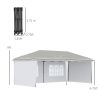 Outsunny 10' x 20' Pop Up Outdoor Party Tent with 4 Removable Sidewalls, Wedding & Event Canopy with Carry Bag for Patio, Backyard, White