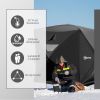 Outsunny 4 Person Ice Fishing Shelter, Waterproof Oxford Fabric Portable Pop-up Ice Tent with 2 Doors for Outdoor Fishing, Black