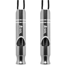 SURVIVE OUTDOOR LONGER RESCUE METAL WHISTLE - 2 PACK