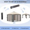 Outsunny 10' x 10' Pop Up Canopy with Netting, Foldable Tents for Parties, Height Adjustable, with Wheeled Carry Bag and 4 Sand Bags