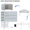 Outsunny 10' x 10' Pop Up Canopy with Leg Weight Bags, Carry Bag, 3 Sidewalls, Height Adjustable Party Tent Event Shelter Gazebo for Garden