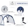 Outsunny Large Screen Tent, 11.5' x 11.5'Shade Tent,Hang Hook for Lantern at Night, 6-8 Person Dome Tent,  White