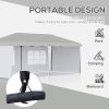 Outsunny 10' x 20' Pop Up Outdoor Party Tent with 4 Removable Sidewalls, Wedding & Event Canopy with Carry Bag for Patio, Backyard, White