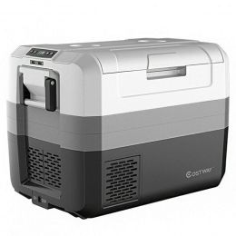 58 Quart Portable Electric Camping Car Cooler - Color: Black & Gray