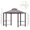 Outsunny 13' x 13' Party Tent, 2 Tier Outdoor Hexagon Patio Canopy, Curtains, Double Vented Roof Gazebo, UV and Water Protection for Weddings, Coffee