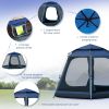 Outsunny 6 Person Pop Up Camping Tent with Weatherproof Rain Cover, Easy Up Tent with 4 Windows 2 Doors