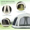 Outsunny 20-Man Large Camping Tents with Weatherproof Cover, Backpacking Family Tent with 8 Mesh Windows 2 Doors