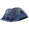 6-Person Large Camping Dome Tent with Screen Room Porch and Removable Rainfly