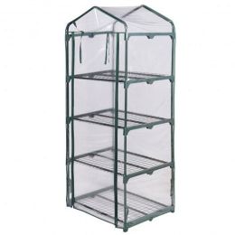 Outdoor Portable Mini 4 Shelves Greenhouse