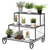 3 Tier Outdoor Metal Garden Planter Holder Shelf