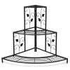 3 Tier Floral Corner Metal Plant Pot Rack