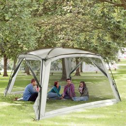 Outsunny 12' x 12' Screen House Room, UV50+ Screen Tent with 2 Doors and Carry Bag, Easy Setup, for Patios Outdoor Camping Activities