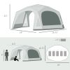 Outsunny 20-Man Large Camping Tents with Weatherproof Cover, Backpacking Family Tent with 8 Mesh Windows 2 Doors