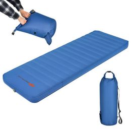 Self Inflating Folding Camping Sleeping Mattress with Carrying Bag-Blue - Color: Blue