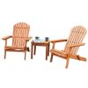 3 Pieces Adirondack Chair Set with Widened Armrest