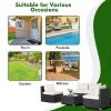 5 Pieces Outdoor Patio Furniture Set with Cushions and Coffee Table