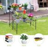 2-Tier Metal Plant Stand Garden Shelf