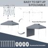 Outsunny 10' Pop Up Canopy Party Tent with 1 Sidewall, Rolling Carry Bag on Wheels, Adjustable Height, Folding Outdoor Shelter, Grey