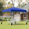 Outsunny 8' x 8' Pop Up Canopy with Adjustable Height, Foldable Gazebo Tent with Carry Bag, Wheels and 4 Leg Weight Bags for Outdoor, Royal Blue