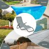 2 Pieces Folding Portable Patio Chaise Lounger with Rocking Design-Light Green