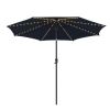 10 Feet Patio Umbrella with 112 Solar Lights and Crank Handle-Coffee