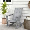 Adirondack Rocking Chair with Curved Back for Balcony-Gray