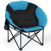 Moon Saucer Steel Camping Chair Folding Padded Seat - Color: Blue