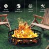 36 Inch Metal Fire Pit Ring Deer with Extra Poker Bonfire Liner for Campfire