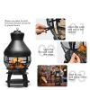 Black Rustic Iron Wood Burning Chiminea Fire Pit