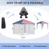 Outsunny 10' x 10' Pop Up Canopy with Netting, Foldable Tents for Parties, Height Adjustable, with Wheeled Carry Bag and 4 Sand Bags for Outdoor