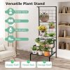 3-Tier Hanging Plant Stand with Grid Panel Display Shelf