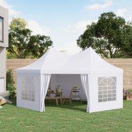 Outsunny 22 x 16 Large Octagon 8-Wall Party Canopy Gazebo Tent - White