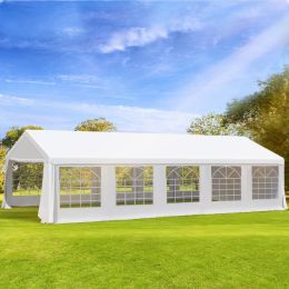 Outsunny 20' x 32'  Outdoor Party Tent, Gazebo Canopy Party Wedding Tent with Removable Sidewalls & Zippered Doors, for Weddings or Event, White