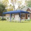 Outsunny Pop Up Canopy 19' x 10' Heavy Duty Pop Up Canopy with Sturdy Frame, UV Fighting Roof, Carry Bag for Patio, Backyard, Beach, Garden, Blue