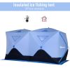 Outsunny Portable 8-Person Pop-up Ice Shelter Insulated Ice Fishing Tent with Ventilation Windows and Carry Bag