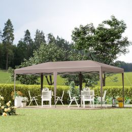 Outsunny 19' x 10' Outdoor Pop Up Canopy Tent with Sturdy Frame, uv resistant Roof, Carry Bag for Patio, Backyard, Beach, Garden