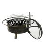 32In 2-in-1 Fire Pit-with barbecue grill