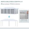 Outdoor 10' x 20' Outdoor Pop Up Canopy Tent with Sidewalls, Screen  Shade Tent for Party, Events, Backyard, Lawn, Cream White