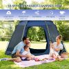 Outsunny 6 Person Pop Up Camping Tent with Weatherproof Rain Cover, Easy Up Tent with 4 Windows 2 Doors