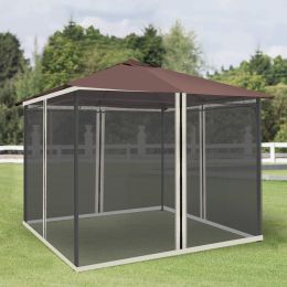 Outsunny Universal Replacement Mesh Sidewall Netting for 10' x 13' Gazebos and Canopy Tents with Zippers, (Sidewall Only) Black