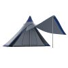 Outsunny Teepee Tent, Easy Set-Up Camping Tent with Porch Area, Floor and Carry Bag, for 2-3 Person Outdoor Backpacking Camping Hiking, Blue