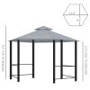 Outsunny 13' x 13' Party Tent, 2 Tier Hexagon Patio Canopy, Curtains, Double Vented Roof Gazebo, UV and Water Protection, Large Floor Space, Grey