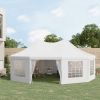 Outsunny 29’ x 20’ Outdoor GazeboTent, Large 10-Wall with Open Floor Design & Weather Protection for Event Wedding, White